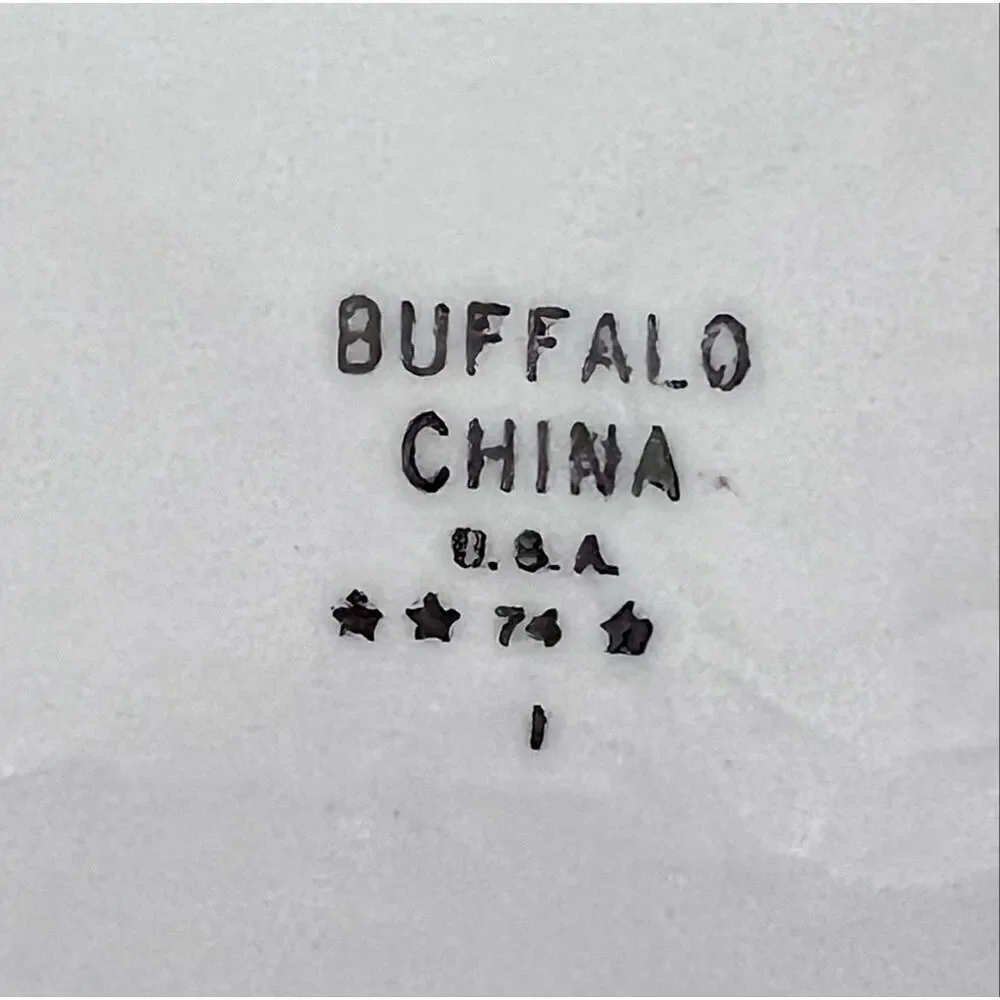 Set of 2 Buffalo China USA White Vintage Restaurant Ware Divided Plates